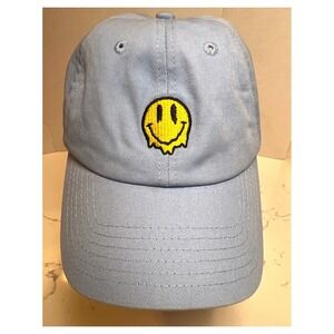 ODD Brand Future Melting Smiley Face Dad Hat – Light Blue Adjustable One‎ Size